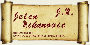 Jelen Mikanović vizit kartica